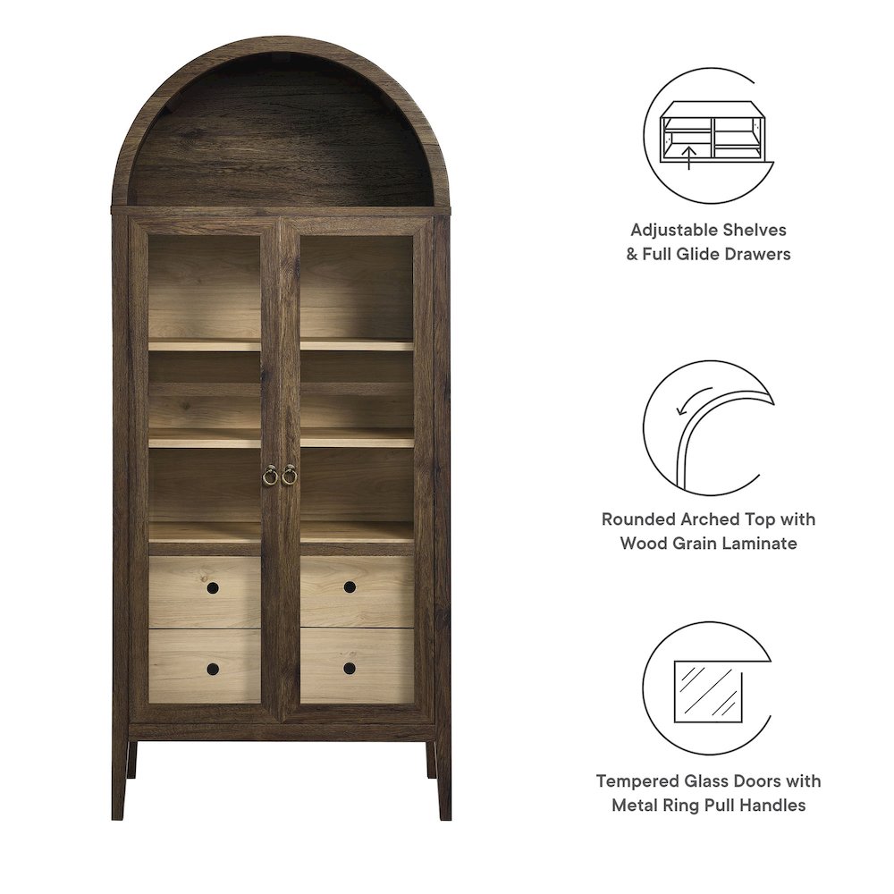 Nolan Tall Arched Storage Display Cabinet. Picture 2