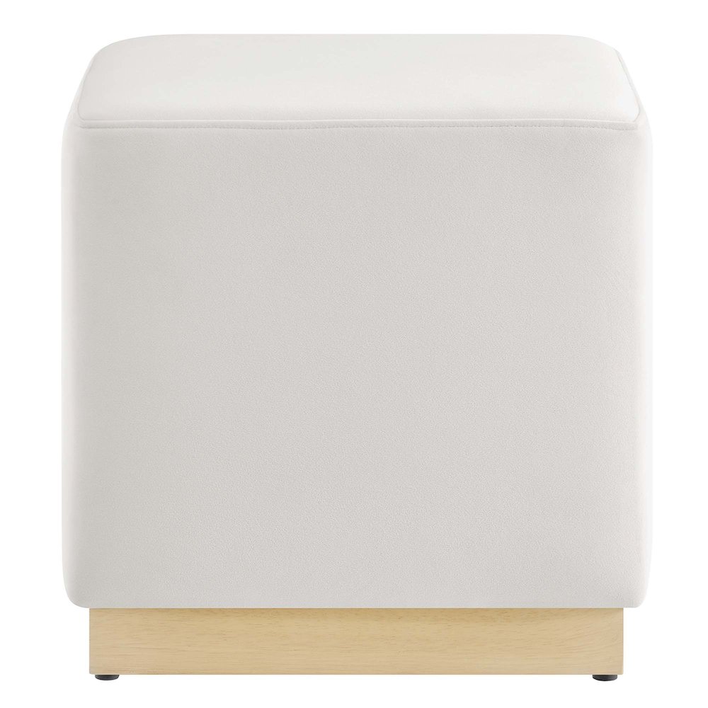 Tilden 17" Square Performance Velvet Upholstered Ottoman. Picture 4
