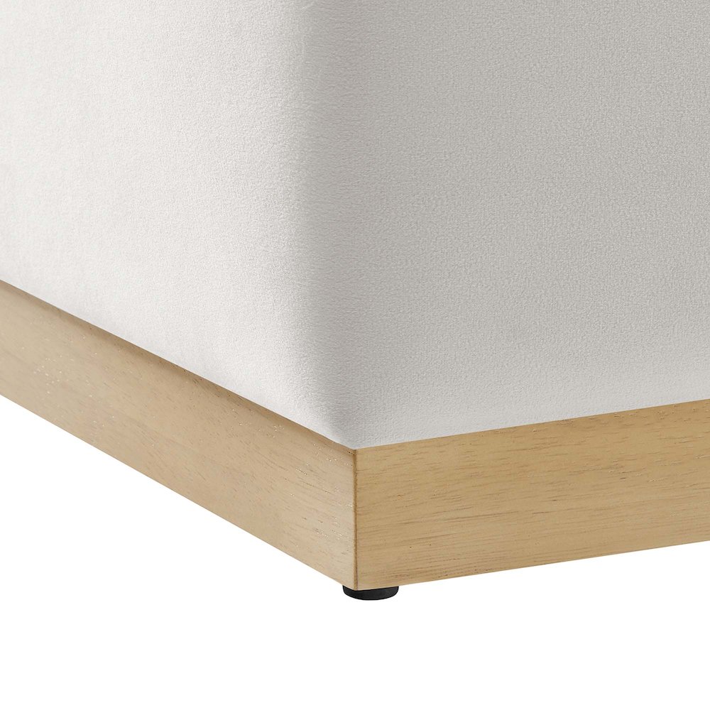 Tilden 17" Square Performance Velvet Upholstered Ottoman. Picture 6