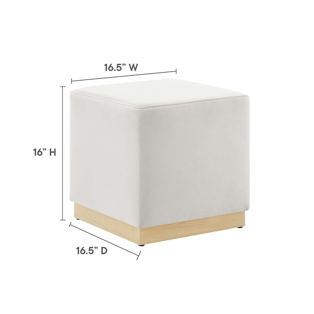 Tilden 17" Square Performance Velvet Upholstered Ottoman. Picture 2