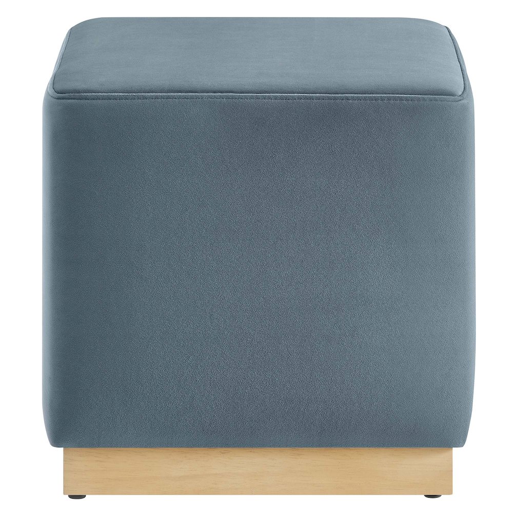 Tilden 17" Square Performance Velvet Upholstered Ottoman. Picture 4