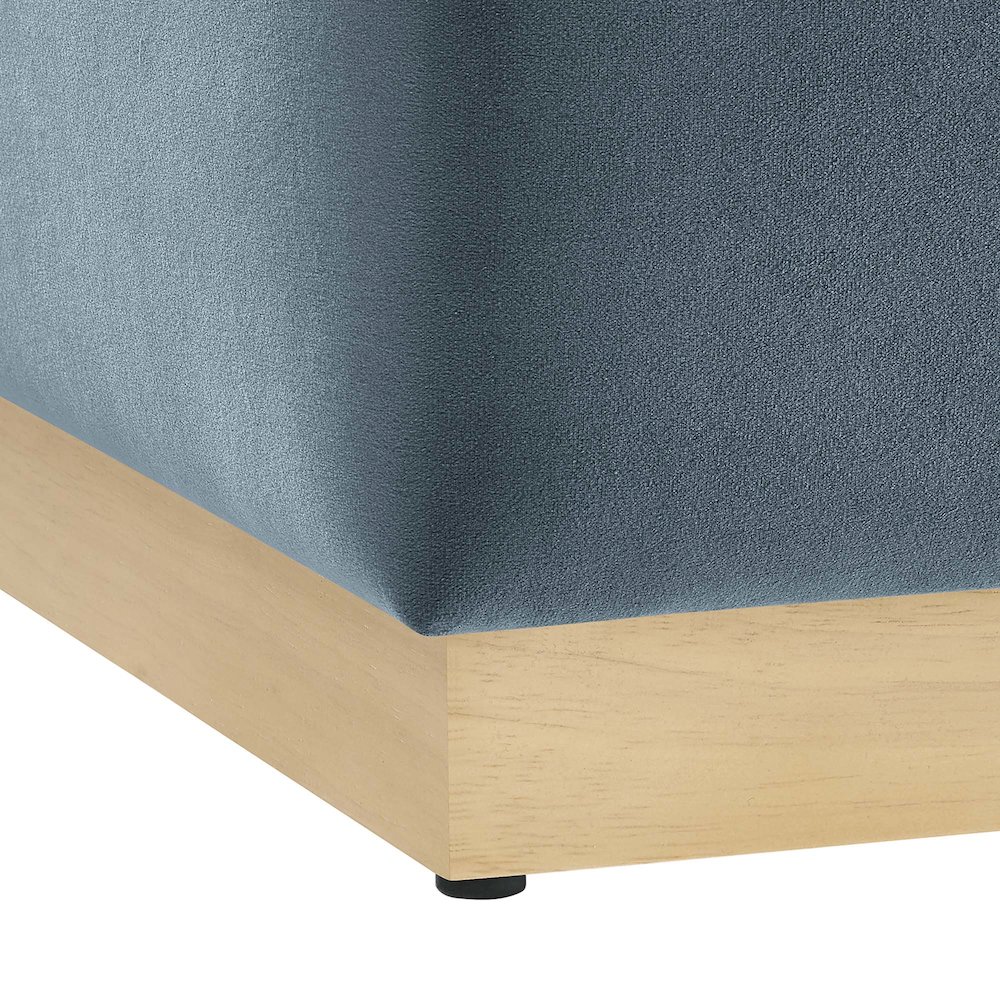 Tilden 17" Square Performance Velvet Upholstered Ottoman. Picture 6