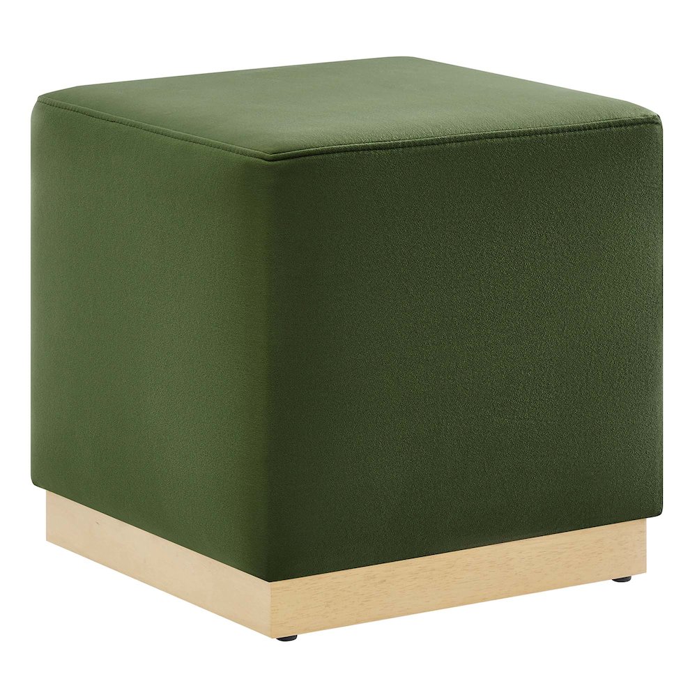 Tilden 17" Square Performance Velvet Upholstered Ottoman. Picture 1