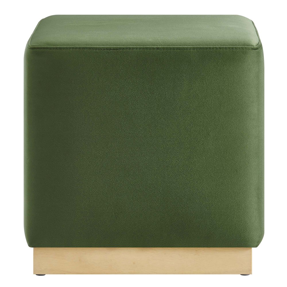 Tilden 17" Square Performance Velvet Upholstered Ottoman. Picture 4