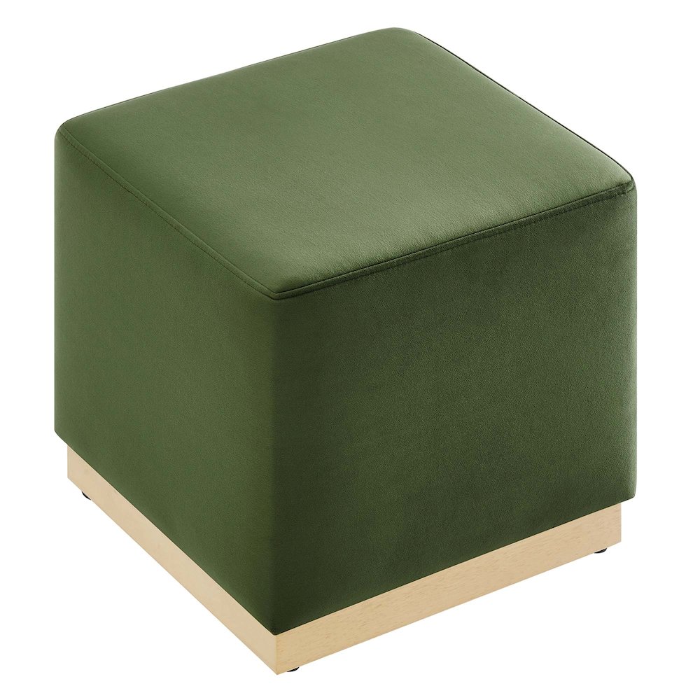 Tilden 17" Square Performance Velvet Upholstered Ottoman. Picture 5