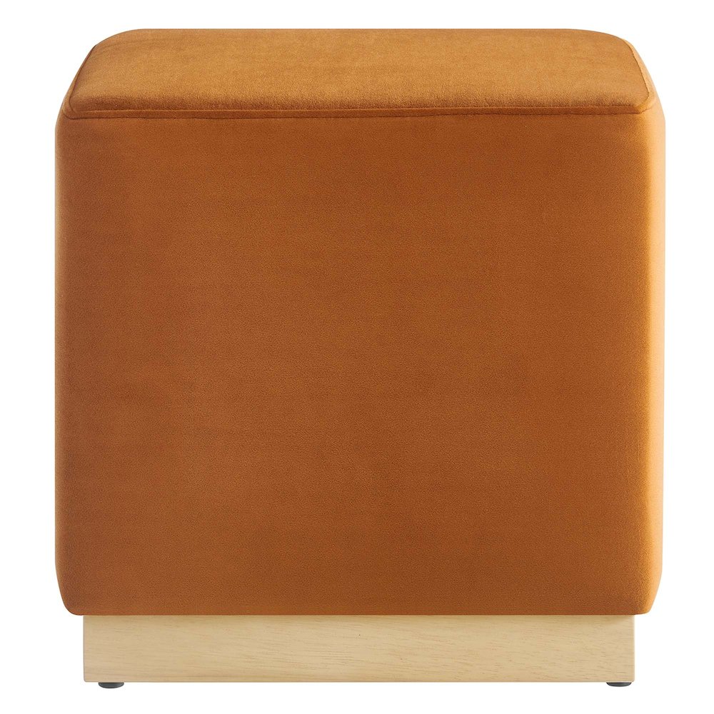 Tilden 17" Square Performance Velvet Upholstered Ottoman. Picture 4