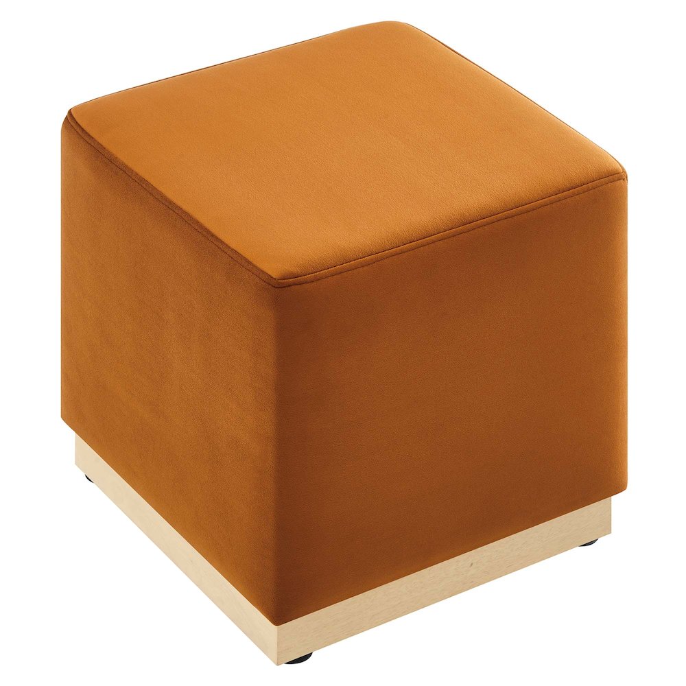 Tilden 17" Square Performance Velvet Upholstered Ottoman. Picture 5