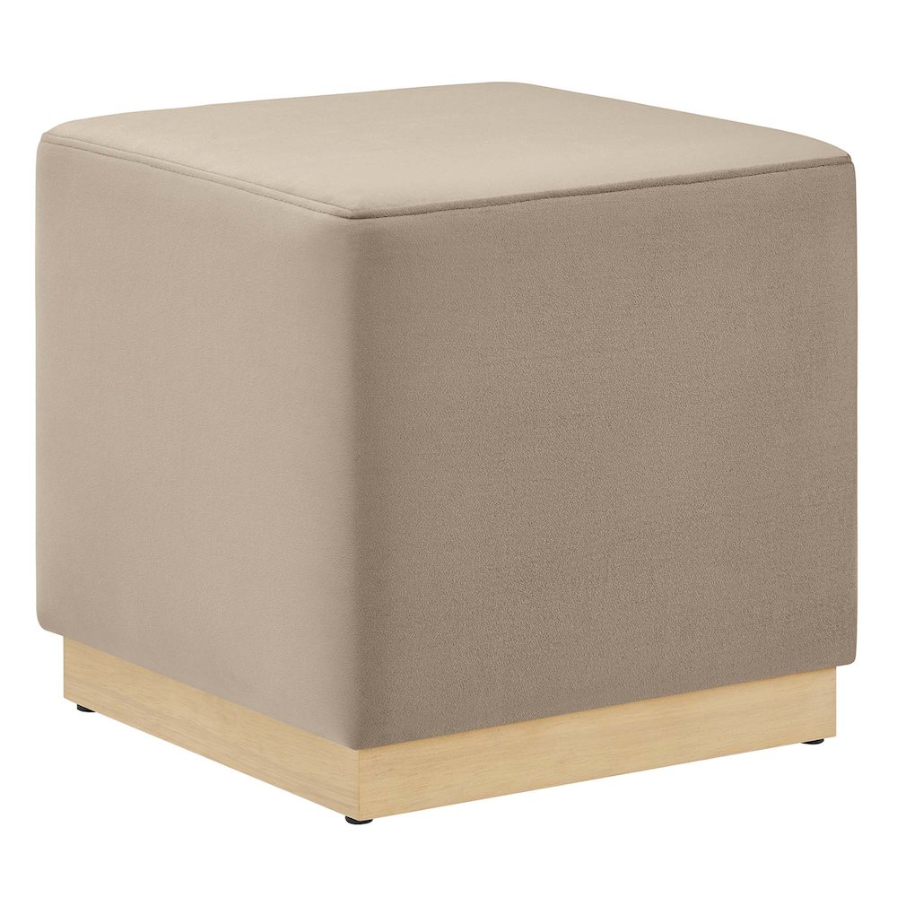 Tilden 17" Square Performance Velvet Upholstered Ottoman. Picture 1