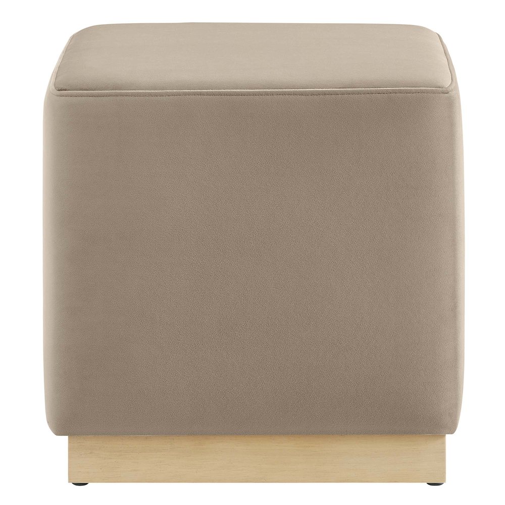 Tilden 17" Square Performance Velvet Upholstered Ottoman. Picture 4