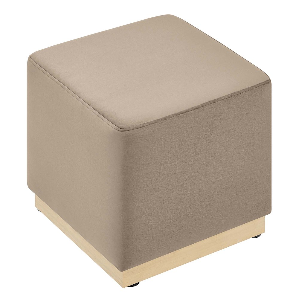 Tilden 17" Square Performance Velvet Upholstered Ottoman. Picture 5