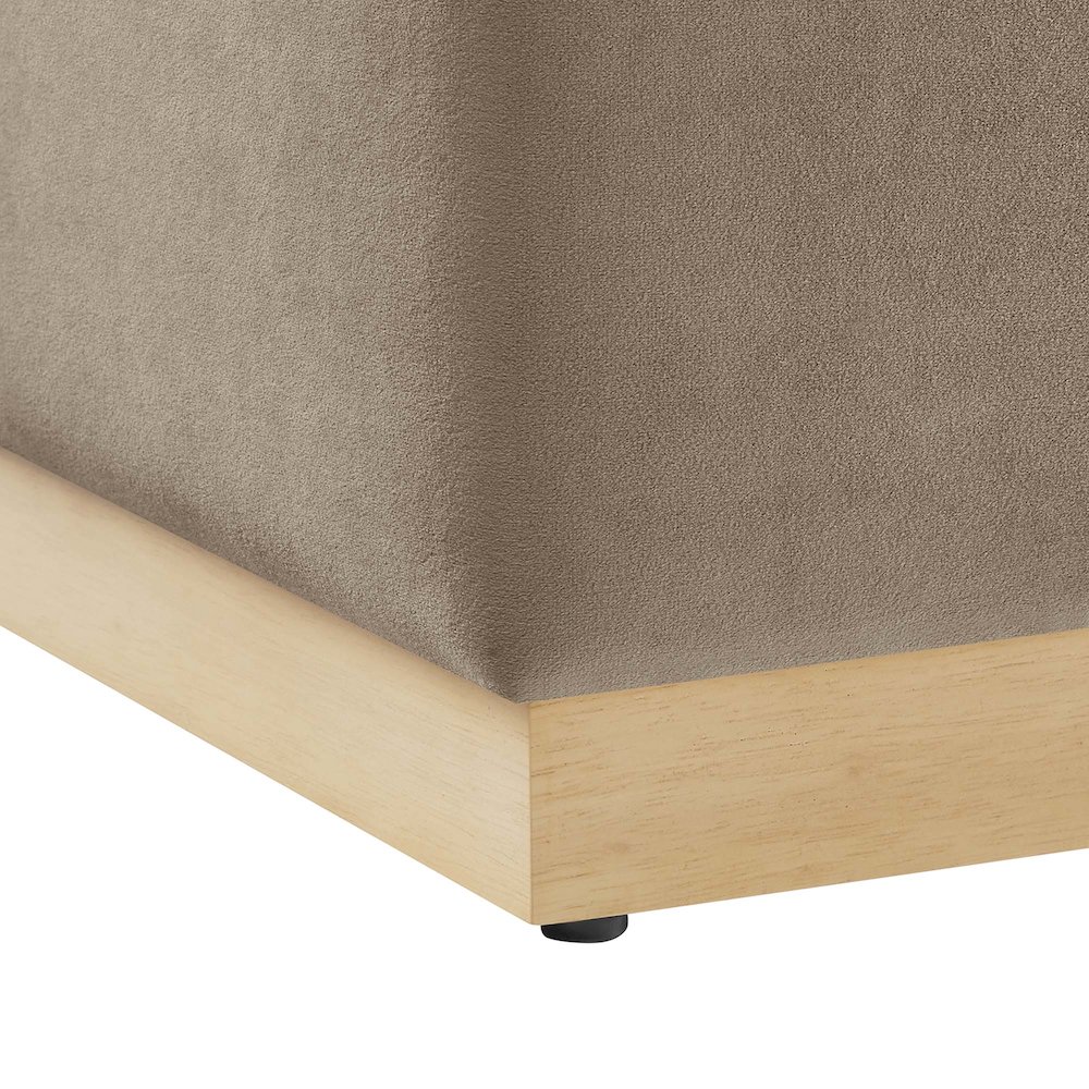 Tilden 17" Square Performance Velvet Upholstered Ottoman. Picture 6