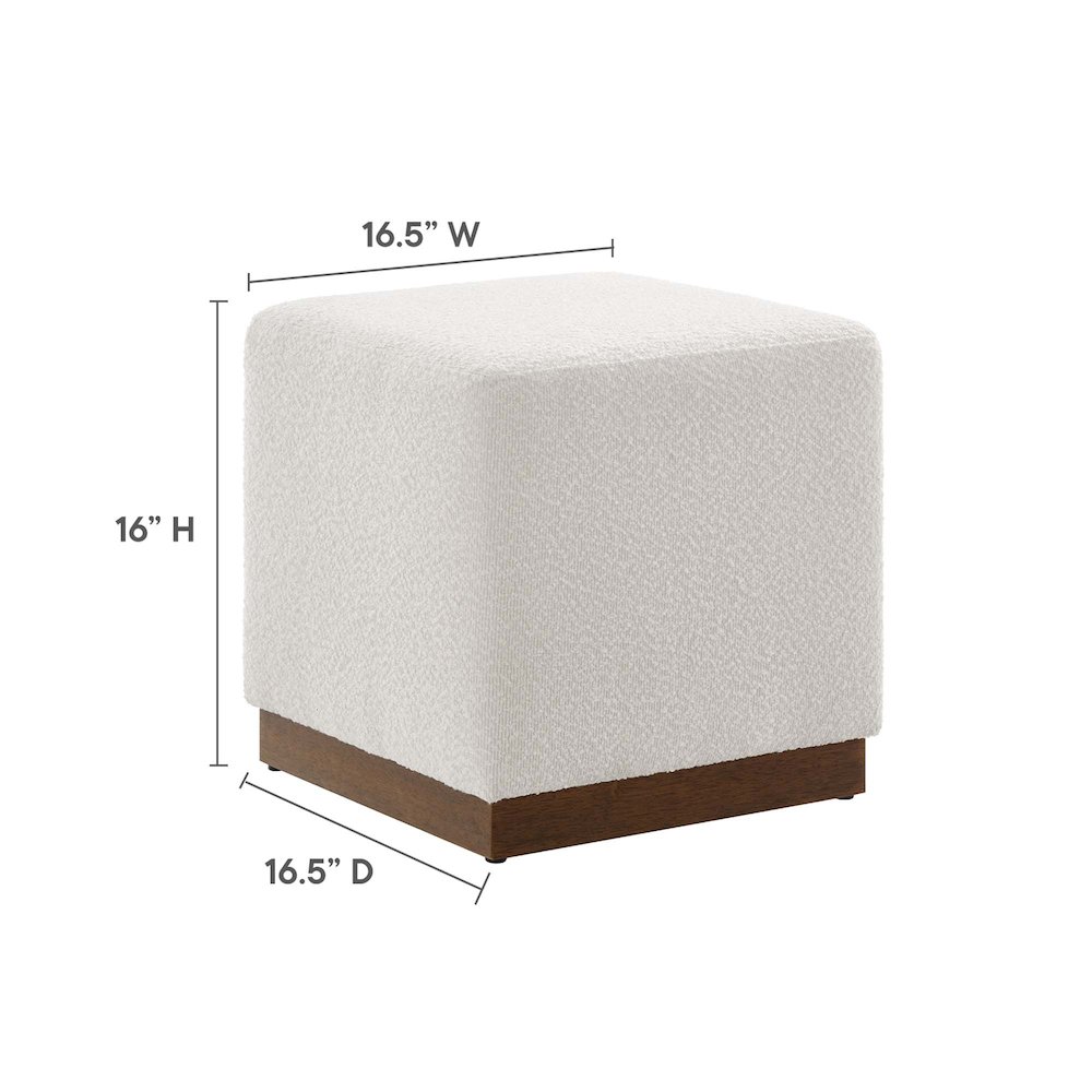 Tilden 17" Square Boucle Upholstered Ottoman. Picture 3