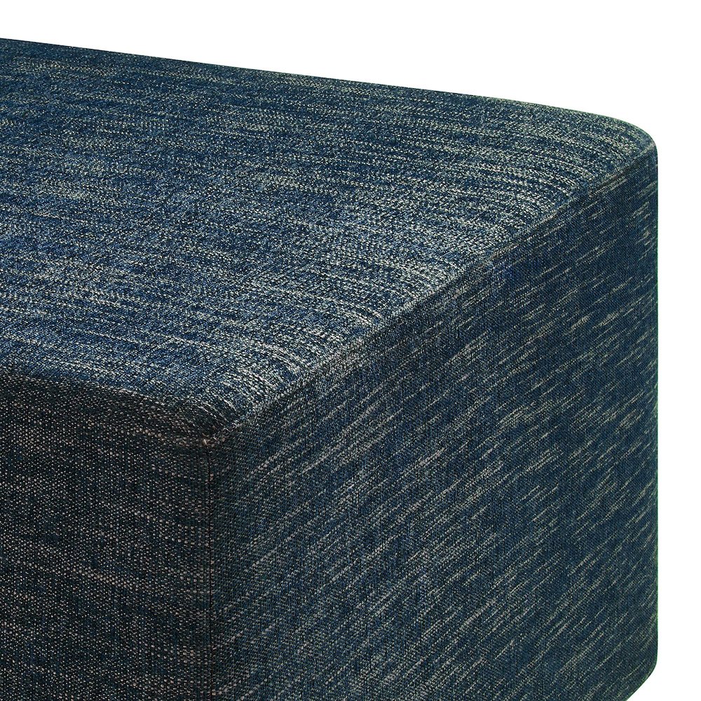 Callum Large 28" Square Woven Heathered Fabric Upholstered Ottoman. Picture 6