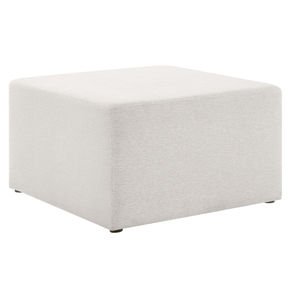 Callum Large 28" Square Woven Heathered Fabric Upholstered Ottoman. Picture 1