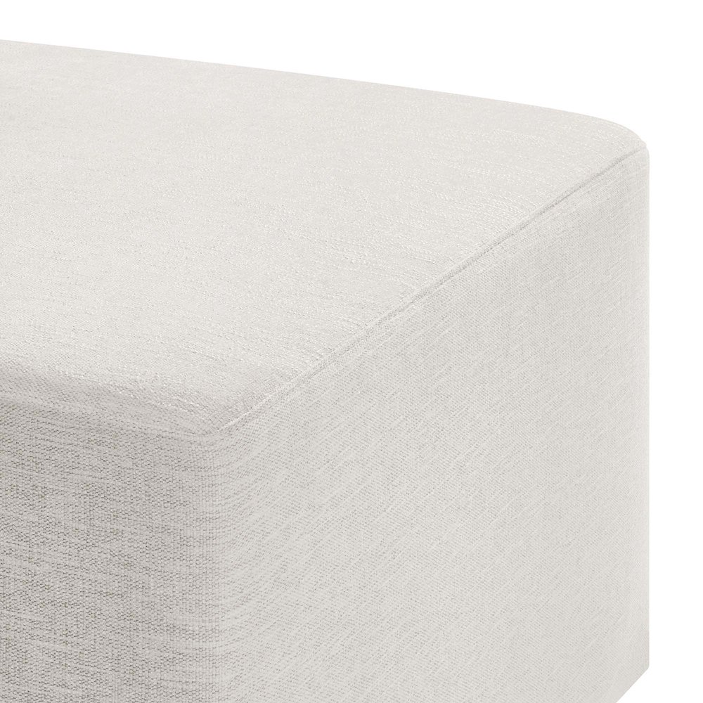 Callum Large 28" Square Woven Heathered Fabric Upholstered Ottoman. Picture 6