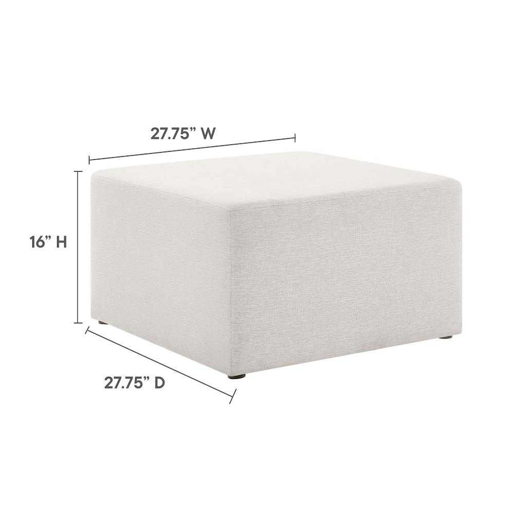 Callum Large 28" Square Woven Heathered Fabric Upholstered Ottoman. Picture 3