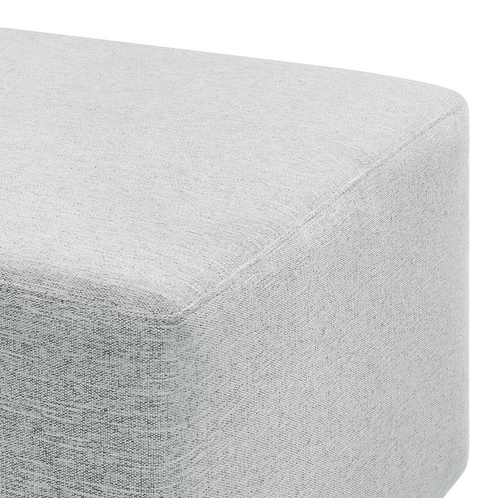 Callum Large 28" Square Woven Heathered Fabric Upholstered Ottoman. Picture 6