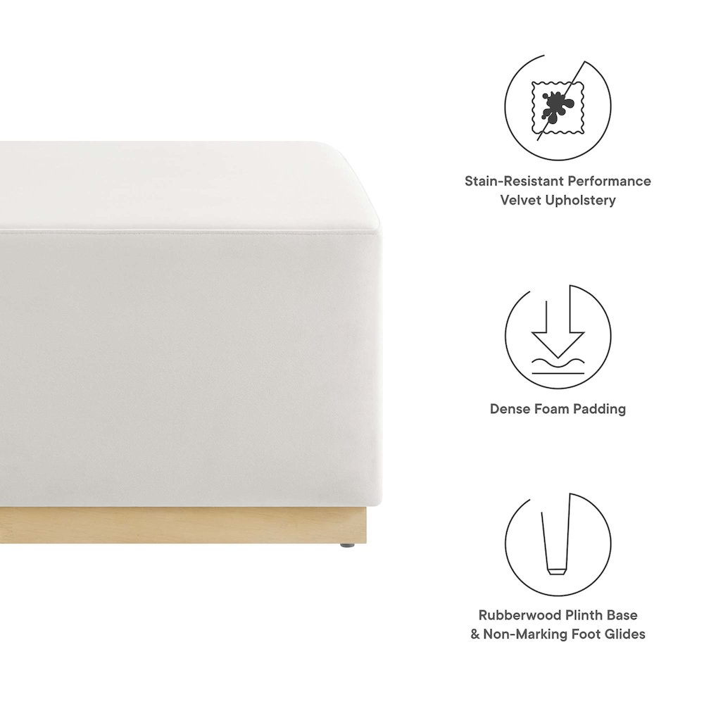 Tilden Large 28" Square Performance Velvet Upholstered Ottoman. Picture 2