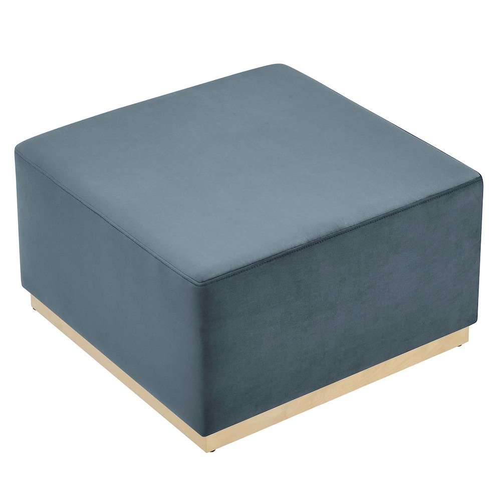 Tilden Large 28" Square Performance Velvet Upholstered Ottoman. Picture 5