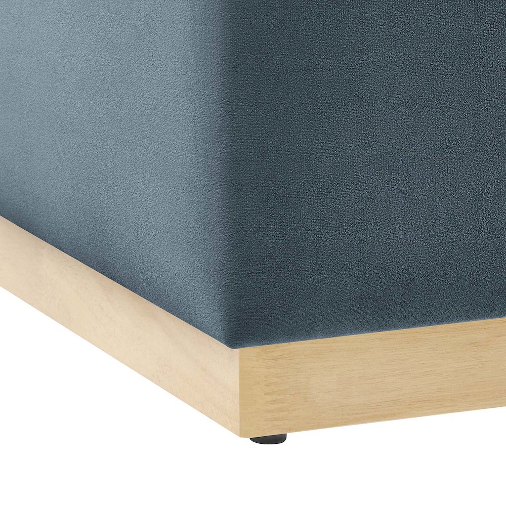 Tilden Large 28" Square Performance Velvet Upholstered Ottoman. Picture 6