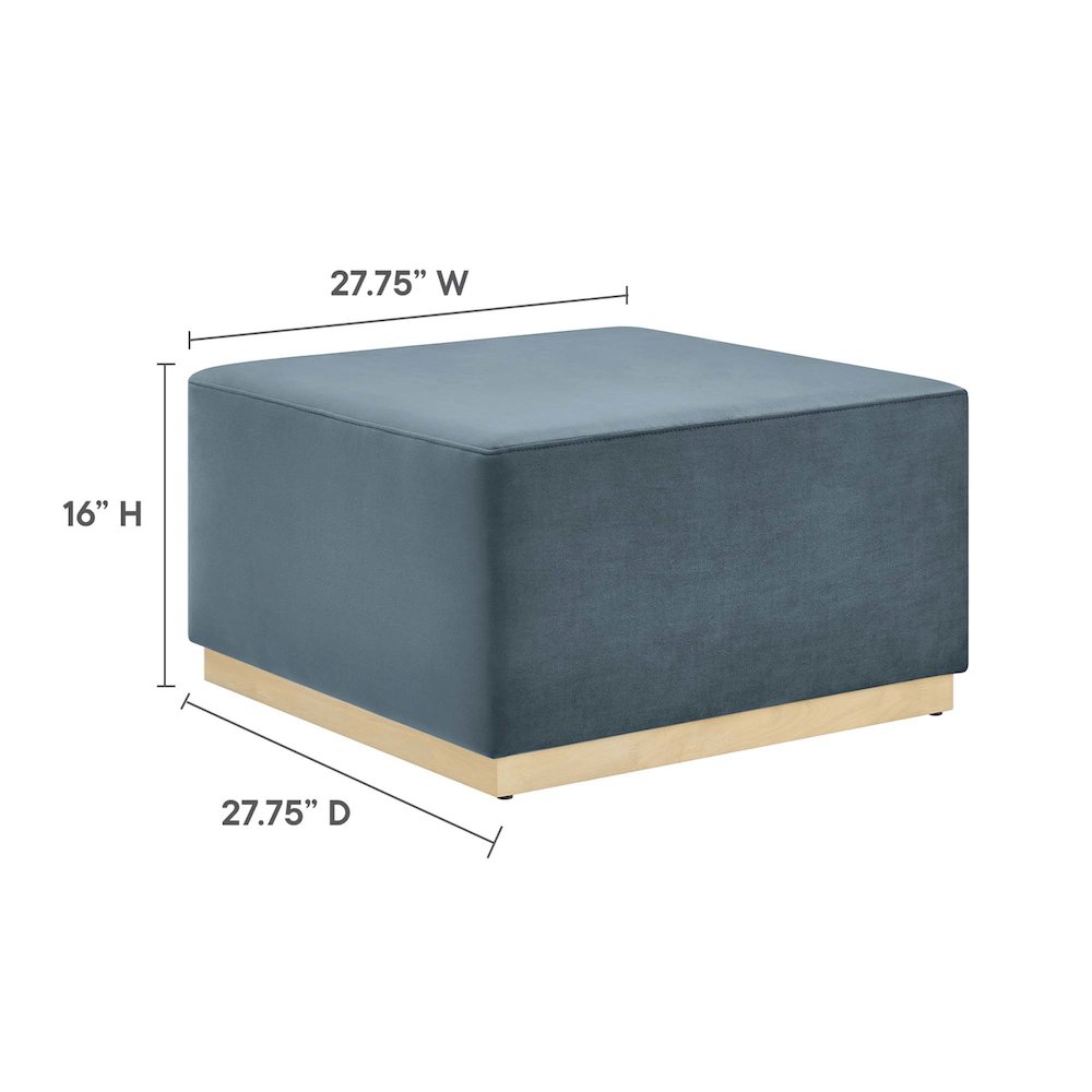 Tilden Large 28" Square Performance Velvet Upholstered Ottoman. Picture 3