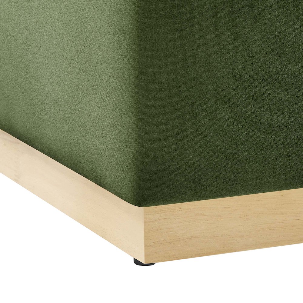 Tilden Large 28" Square Performance Velvet Upholstered Ottoman. Picture 6