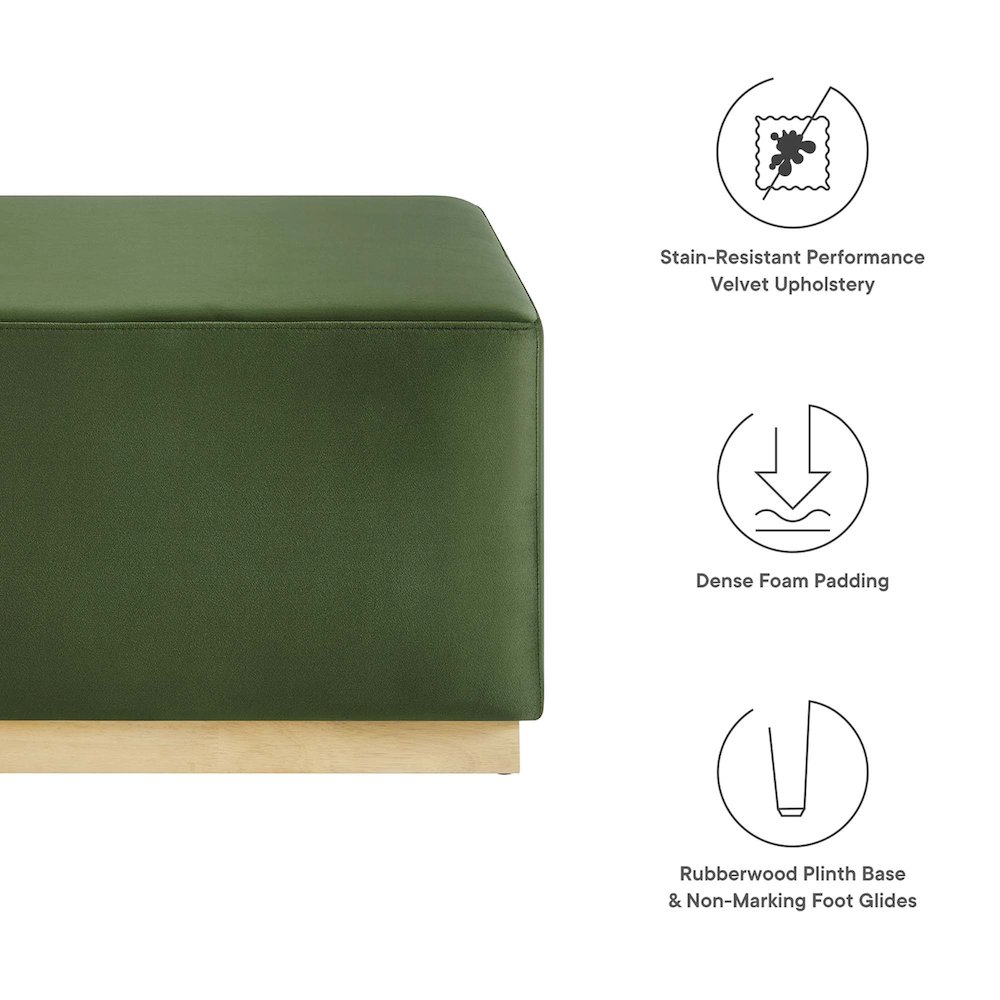 Tilden Large 28" Square Performance Velvet Upholstered Ottoman. Picture 2