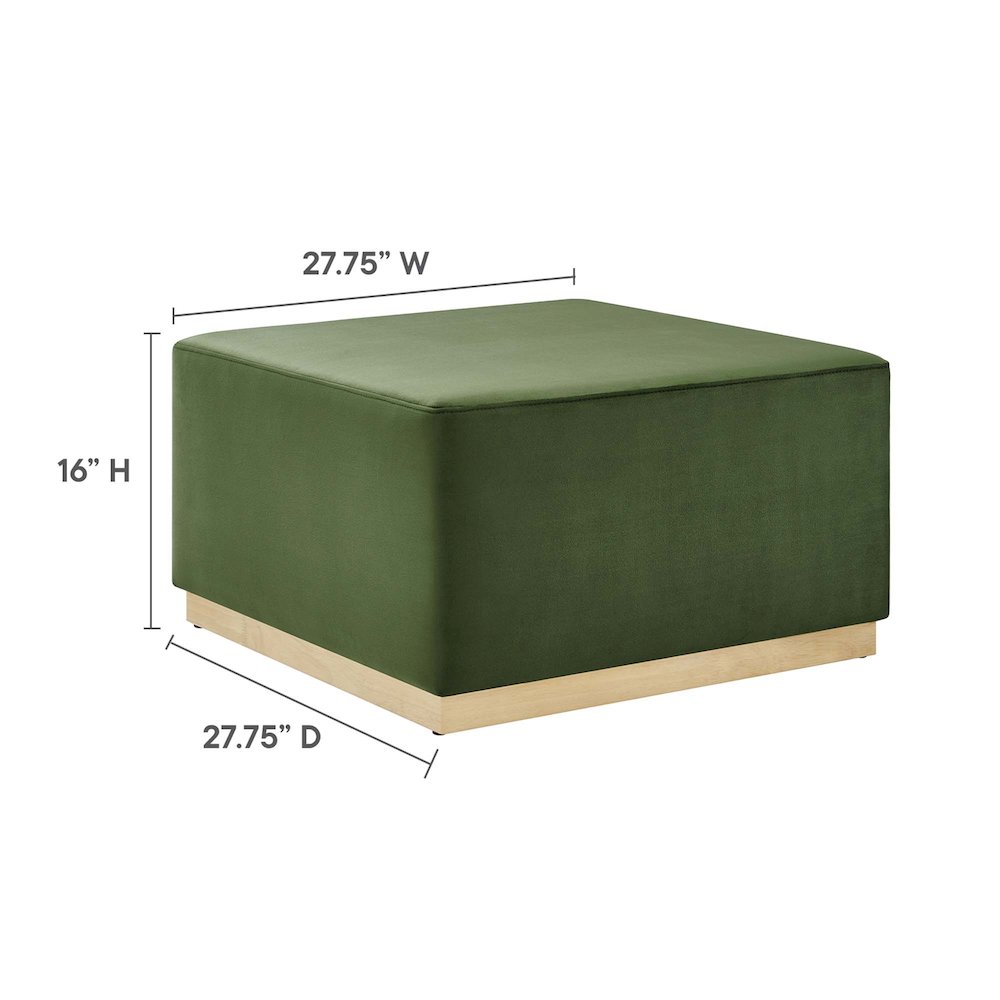 Tilden Large 28" Square Performance Velvet Upholstered Ottoman. Picture 3