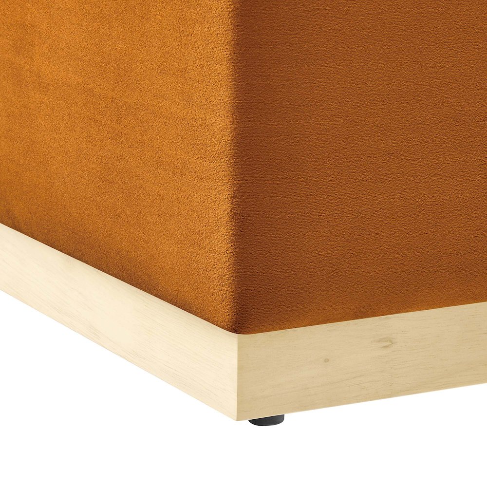 Tilden Large 28" Square Performance Velvet Upholstered Ottoman. Picture 6