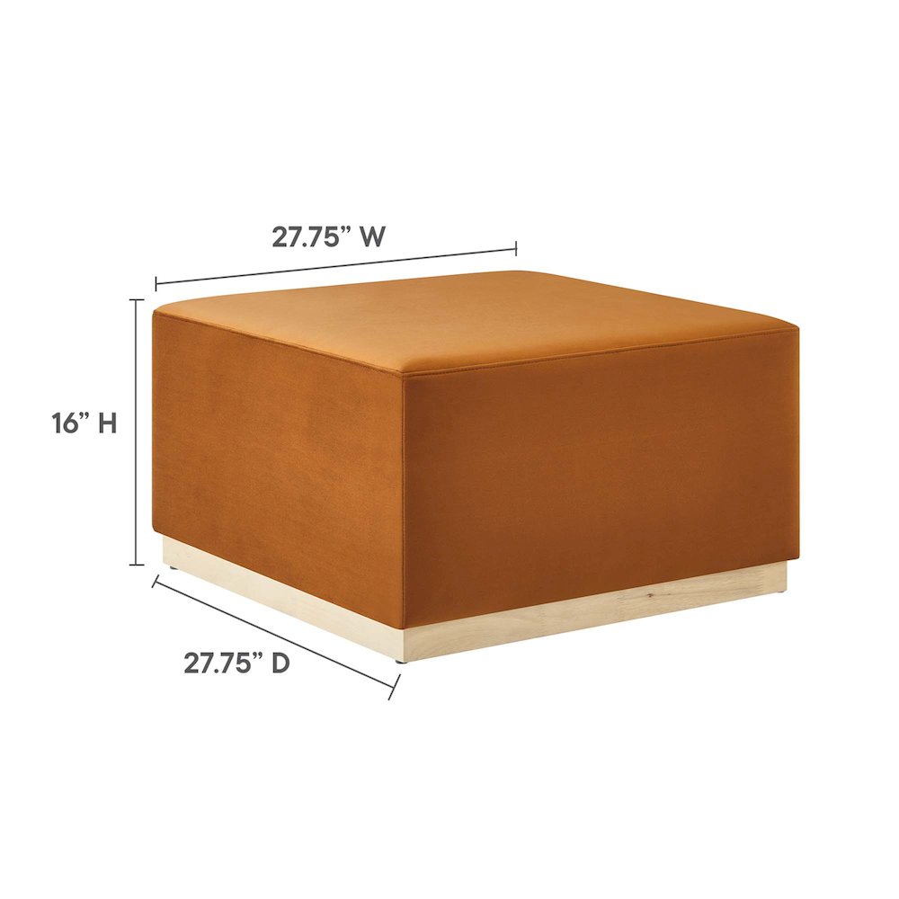 Tilden Large 28" Square Performance Velvet Upholstered Ottoman. Picture 3