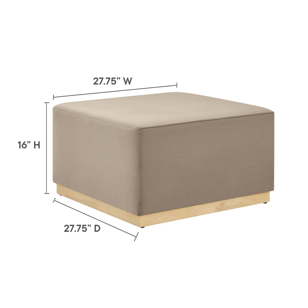 Tilden Large 28" Square Performance Velvet Upholstered Ottoman. Picture 3