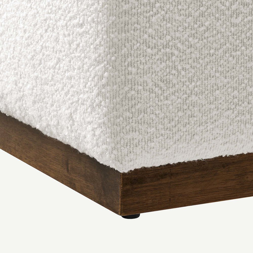 Tilden Large 28" Square Boucle Upholstered Ottoman. Picture 6