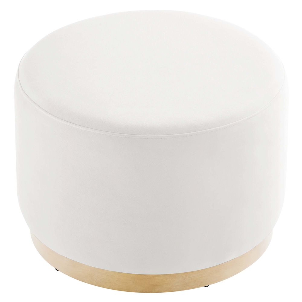 Tilden Large 23" Round Performance Velvet Upholstered Ottoman. Picture 4