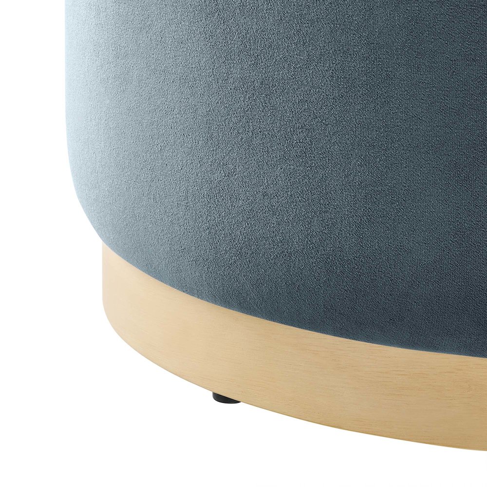 Tilden Large 23" Round Performance Velvet Upholstered Ottoman. Picture 5