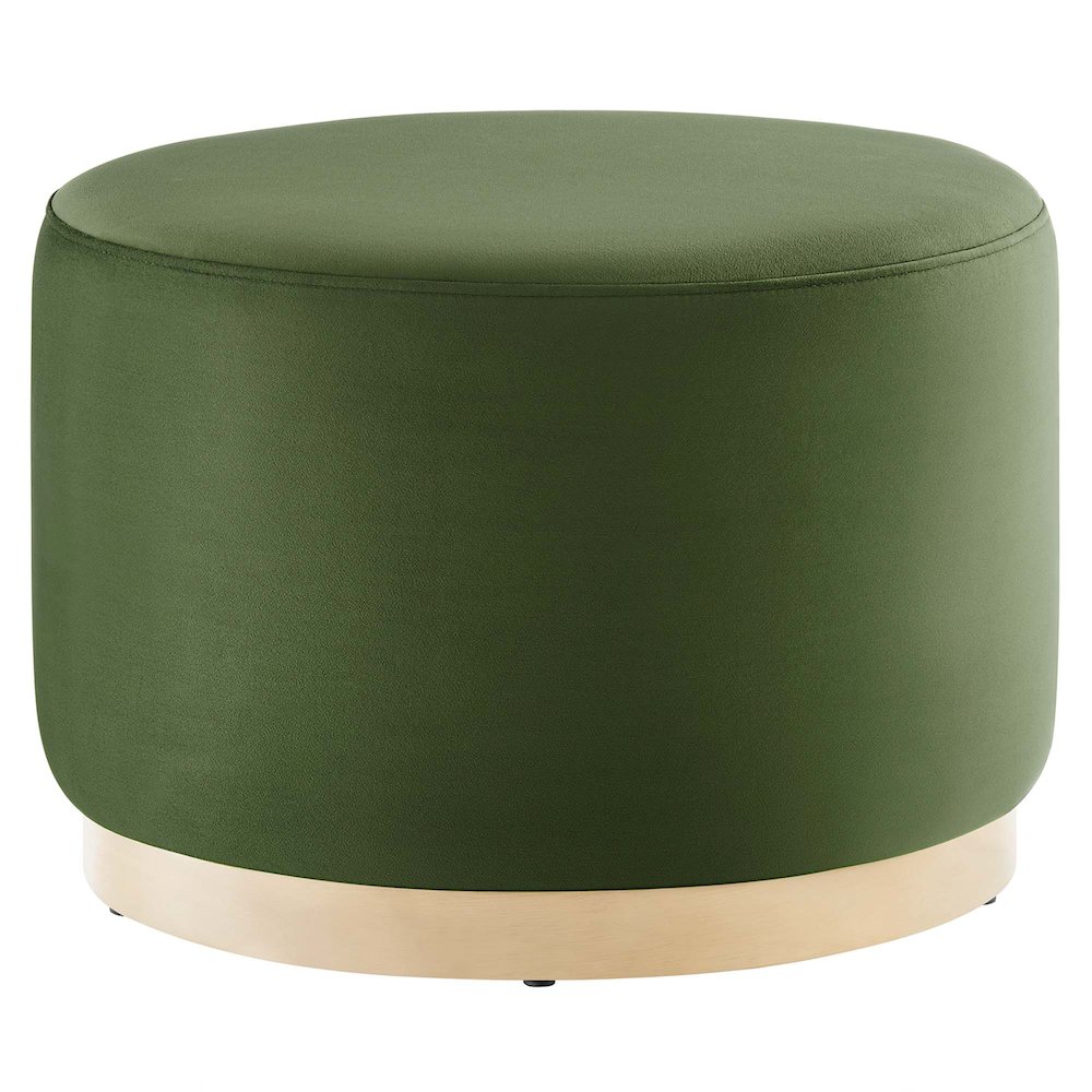 Tilden Large 23" Round Performance Velvet Upholstered Ottoman. Picture 1