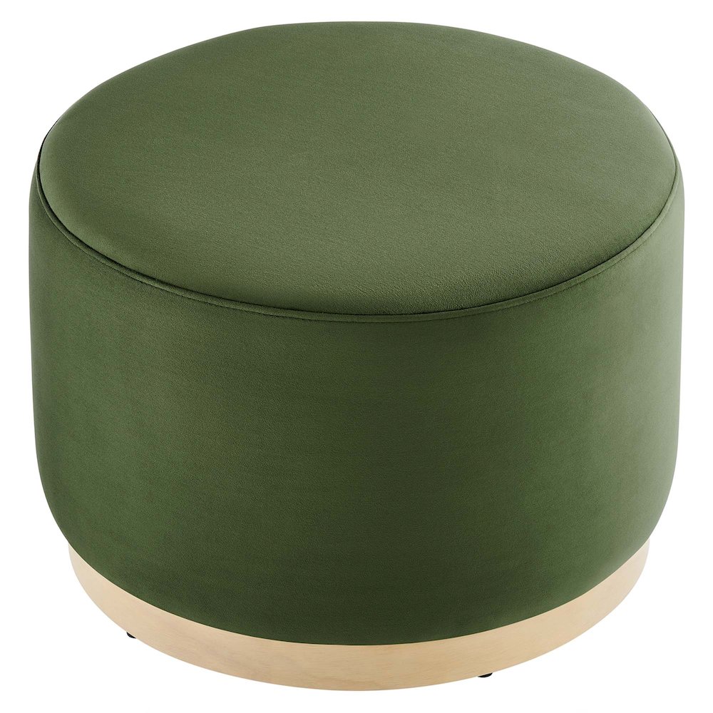 Tilden Large 23" Round Performance Velvet Upholstered Ottoman. Picture 4