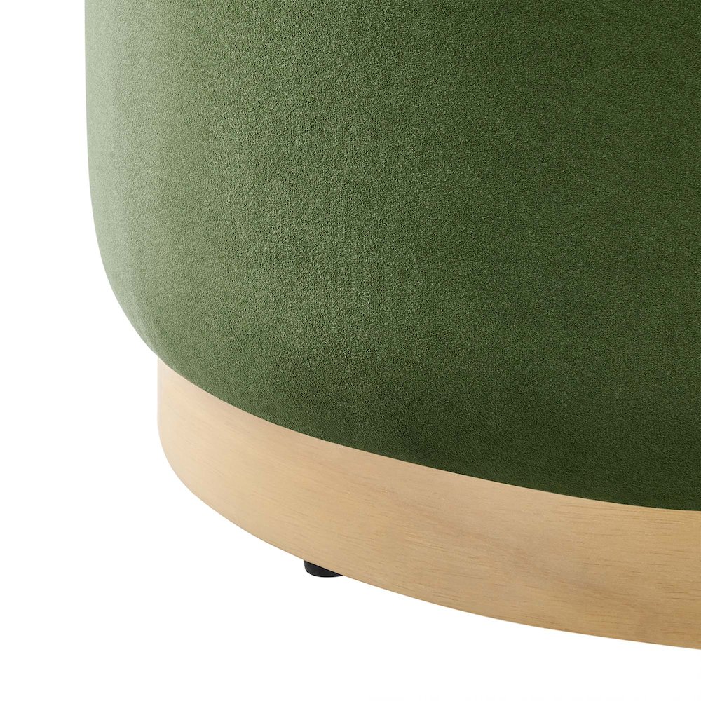 Tilden Large 23" Round Performance Velvet Upholstered Ottoman. Picture 5