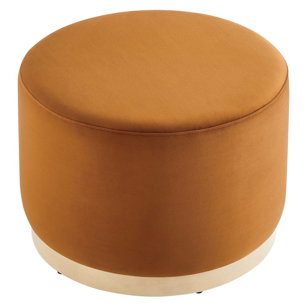 Tilden Large 23" Round Performance Velvet Upholstered Ottoman. Picture 4