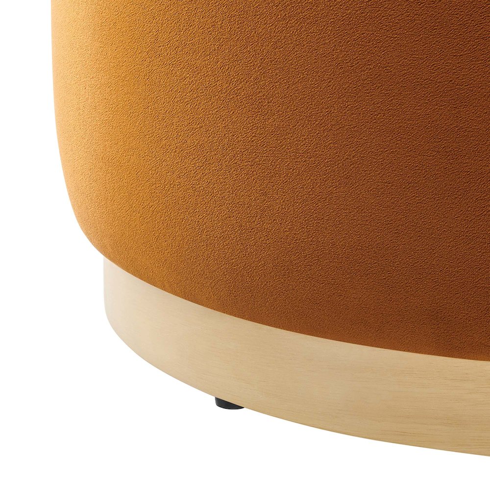 Tilden Large 23" Round Performance Velvet Upholstered Ottoman. Picture 5