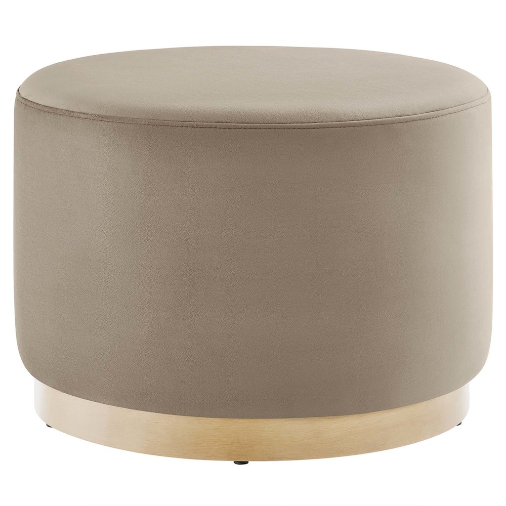 Tilden Large 23" Round Performance Velvet Upholstered Ottoman. Picture 1