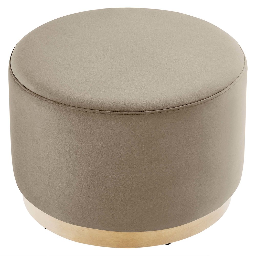 Tilden Large 23" Round Performance Velvet Upholstered Ottoman. Picture 4
