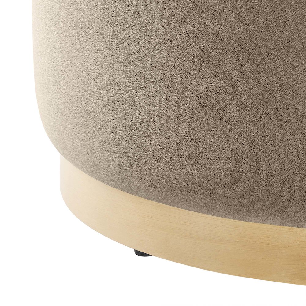 Tilden Large 23" Round Performance Velvet Upholstered Ottoman. Picture 5