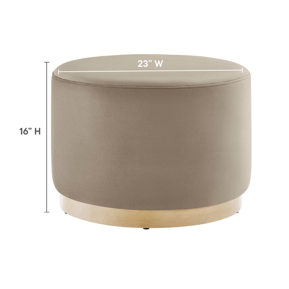 Tilden Large 23" Round Performance Velvet Upholstered Ottoman. Picture 3