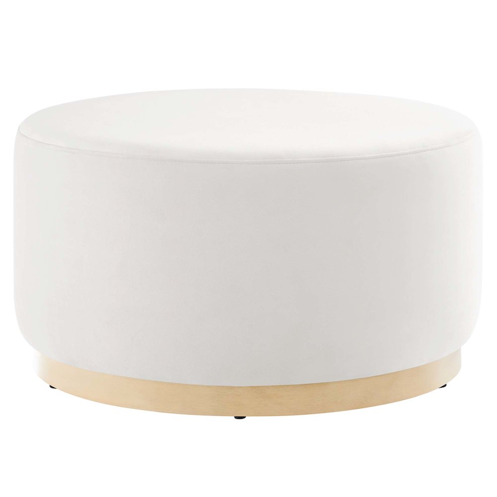 Tilden Large 29" Round Performance Velvet Upholstered Ottoman. Picture 1