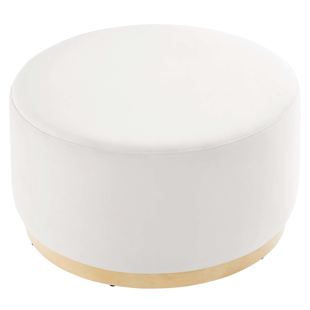 Tilden Large 29" Round Performance Velvet Upholstered Ottoman. Picture 4