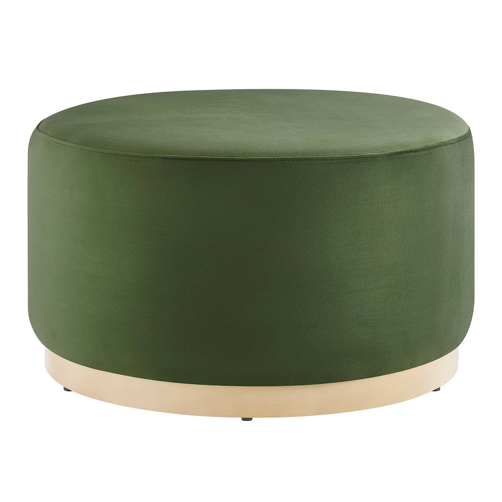 Tilden Large 29" Round Performance Velvet Upholstered Ottoman. Picture 1