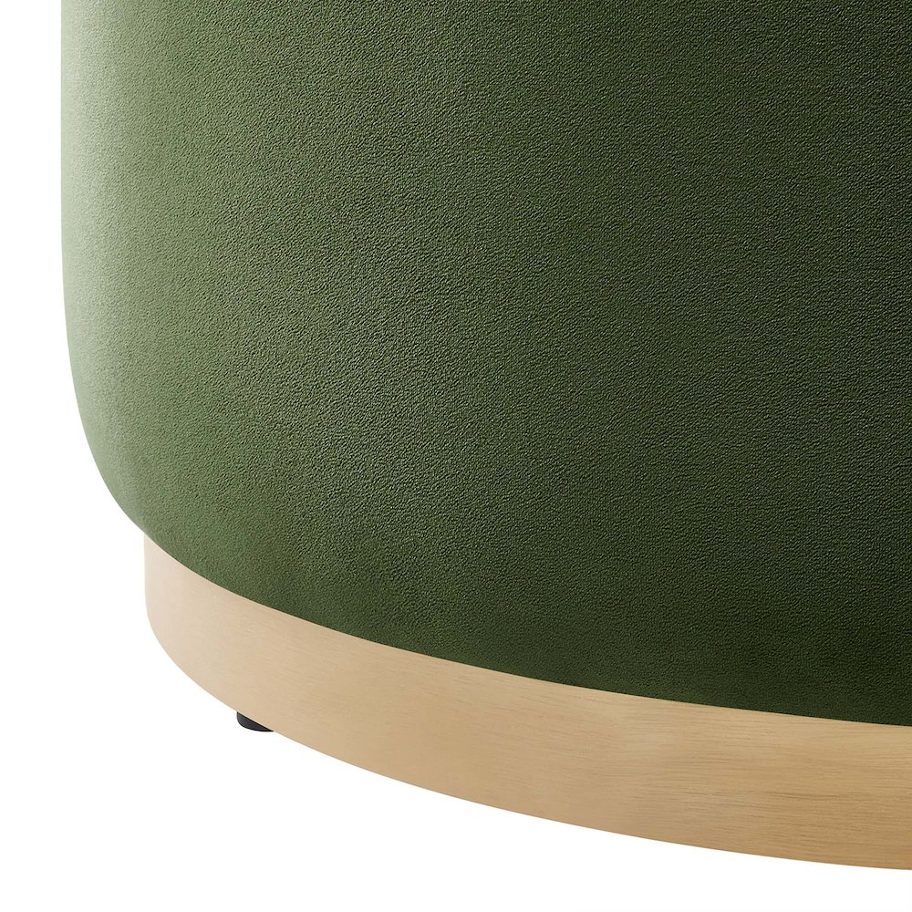 Tilden Large 29" Round Performance Velvet Upholstered Ottoman. Picture 5