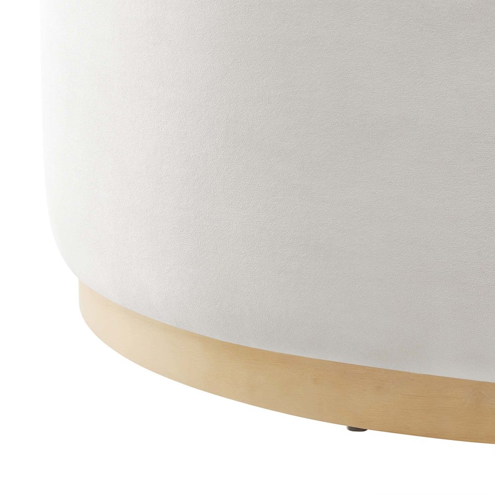 Tilden Large 38" Round Performance Velvet Upholstered Ottoman. Picture 5
