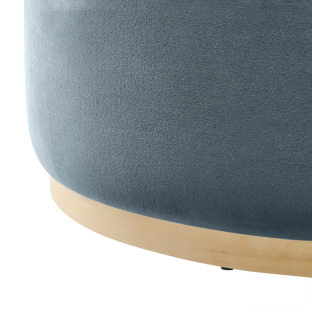 Tilden Large 38" Round Performance Velvet Upholstered Ottoman. Picture 5