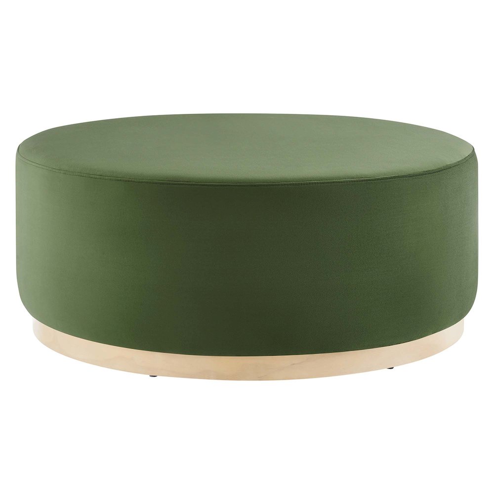 Tilden Large 38" Round Performance Velvet Upholstered Ottoman. Picture 1